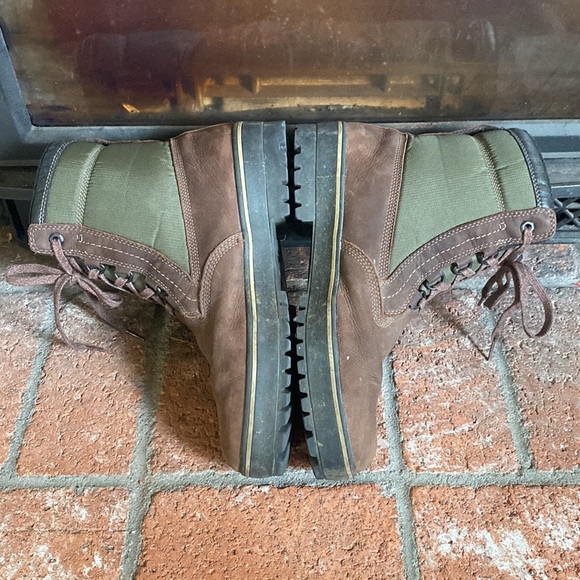 Timberland Brown/Green Spruce Mountain Lined WP Boots Primaloft Work SZ 11.5 - Picture 4 of 7